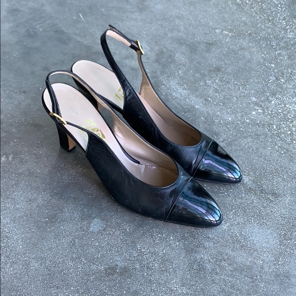 Cap Toe Sling Back Pumps - Picture 8 of 8